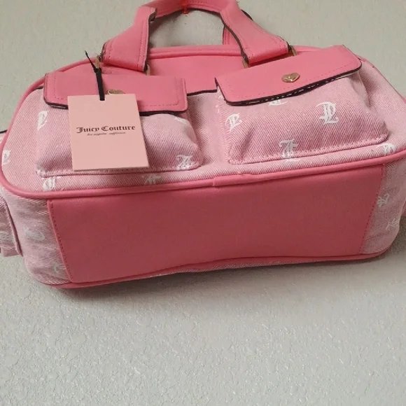 Juicy Couture Pink Shoulder Bag with Heart Accents - Picture 4 of 11
